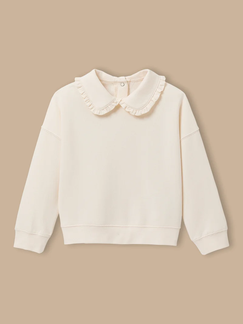 Mädchen-Sweatshirt mit Volantkragen