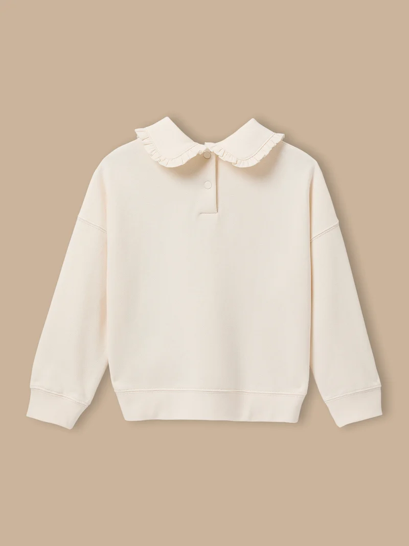 Mädchen-Sweatshirt mit Volantkragen