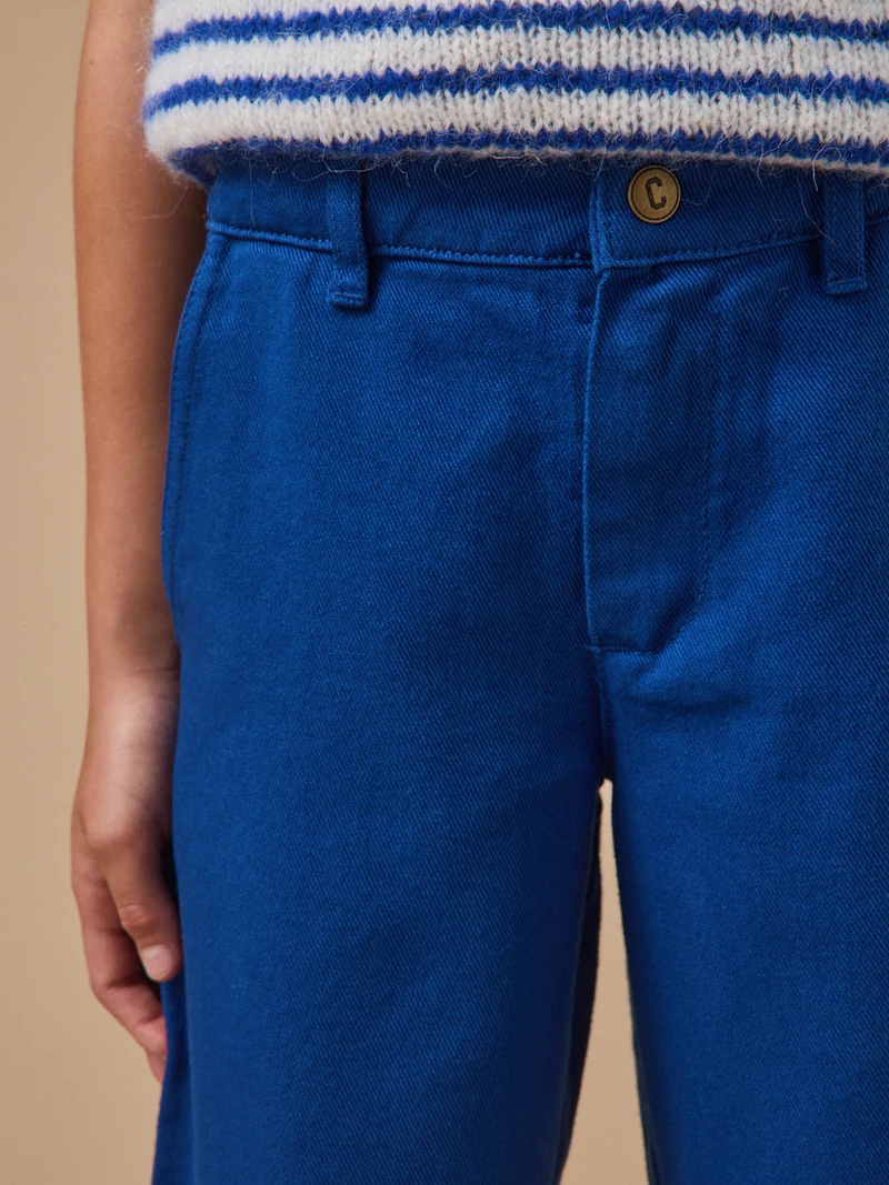 Mädchenhose, weit, aus Twill