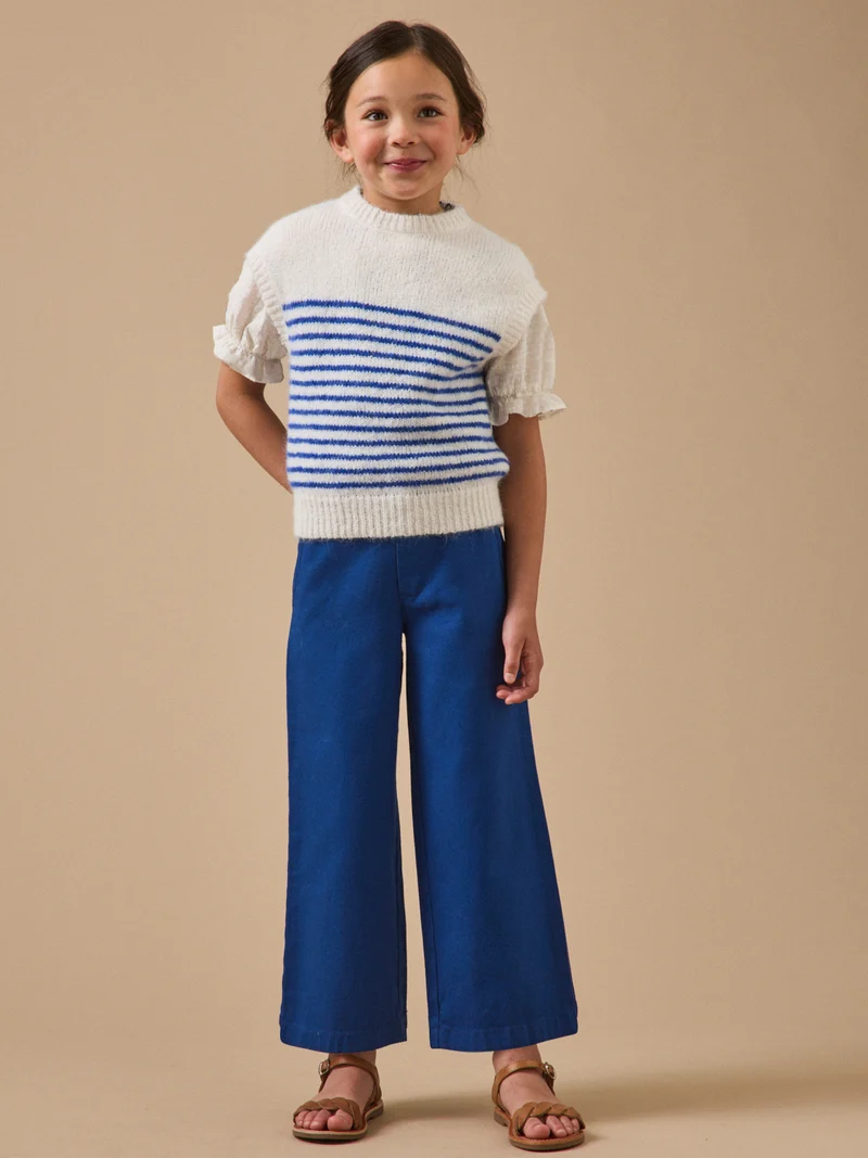 Mädchenhose, weit, aus Twill