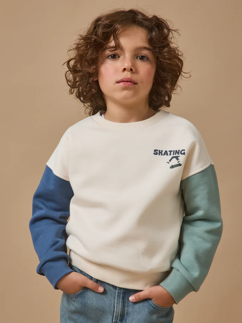 Jungen-Sweatshirt im « Colorblock »-Look