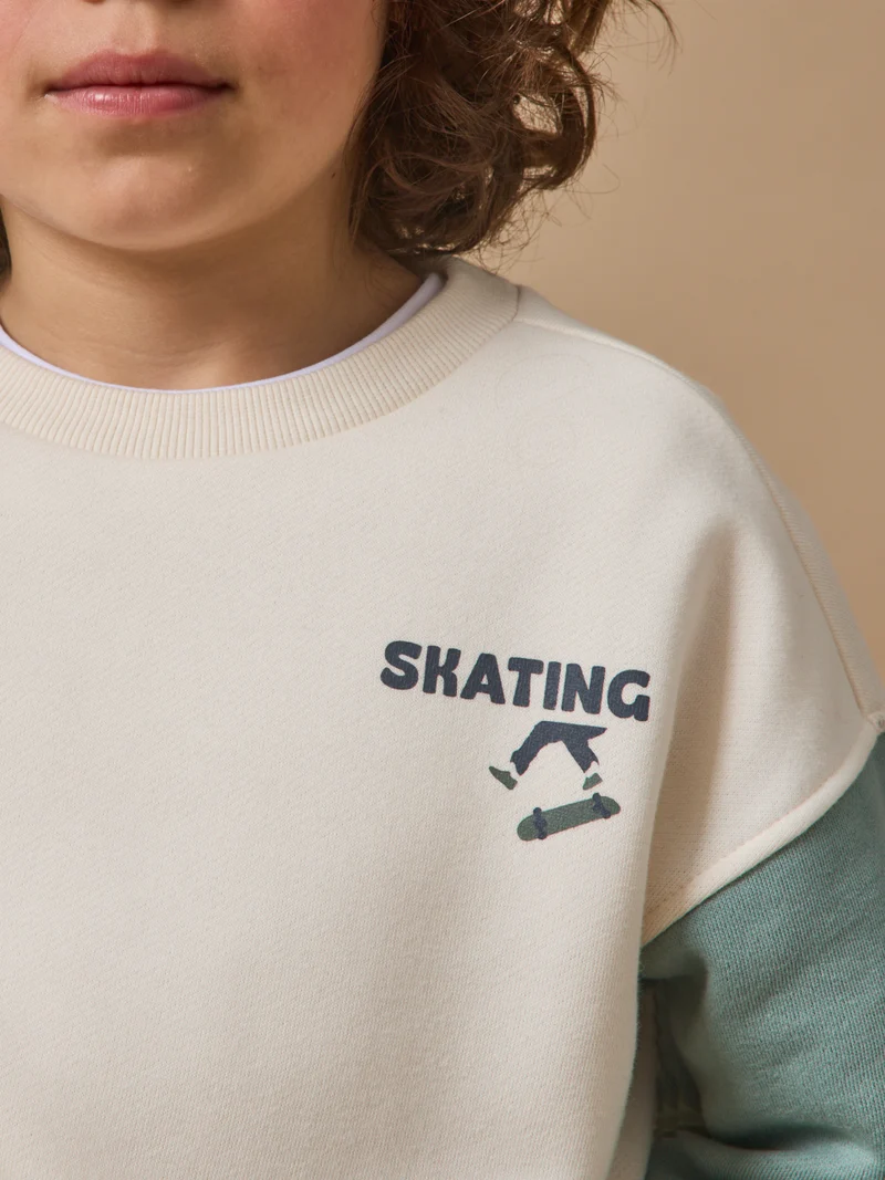 Jungen-Sweatshirt im « Colorblock »-Look