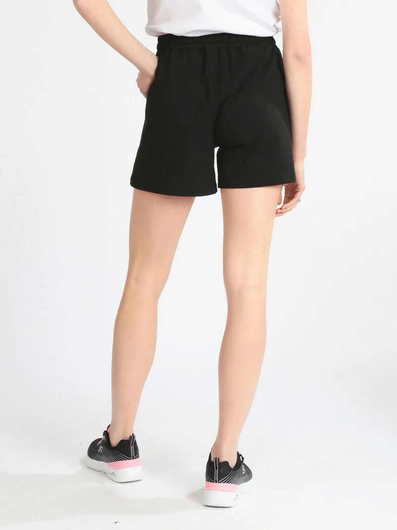 Bermuda donna in felpa - nero