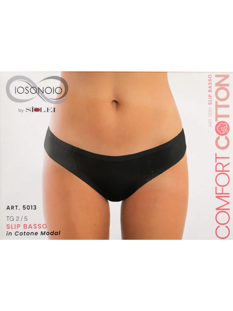 Slip donna a vita bassa in cotone - nero