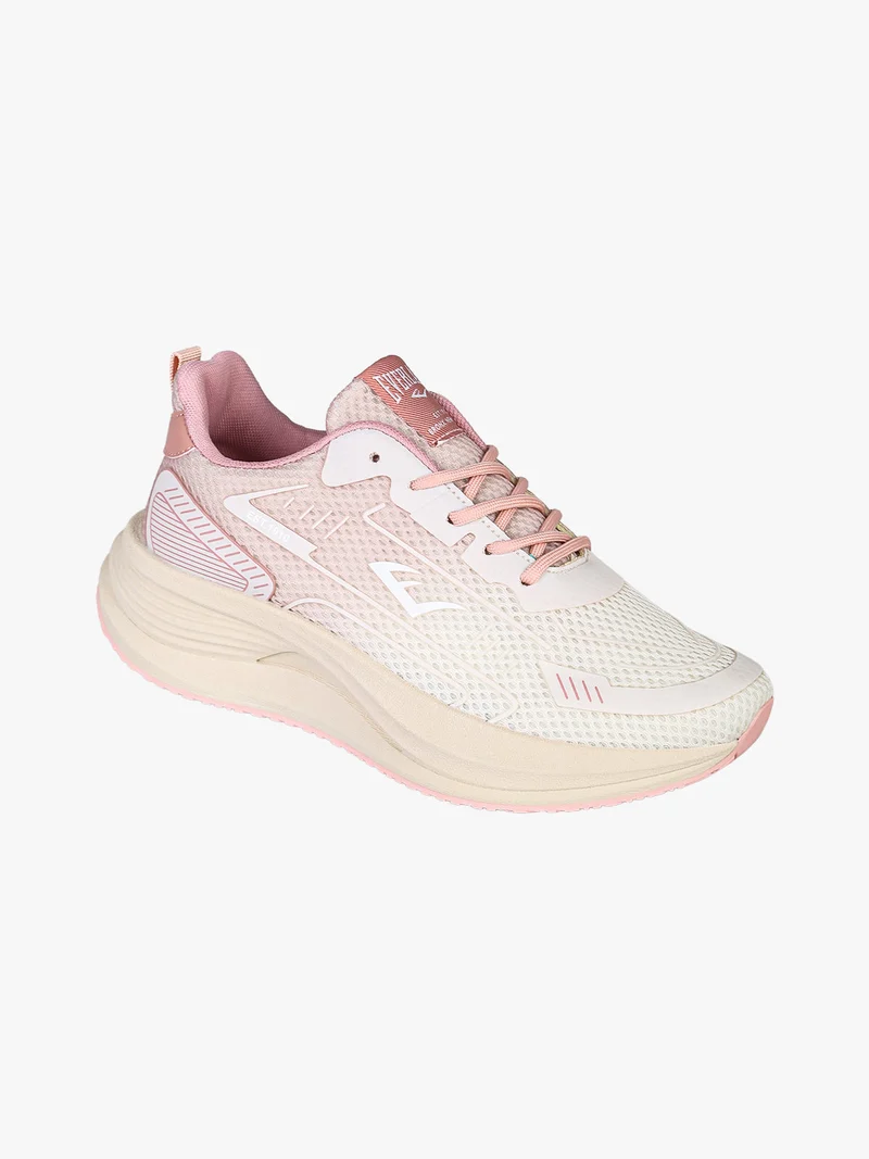 Sneakers sportive da donna in tessuto con suola alta - rosa