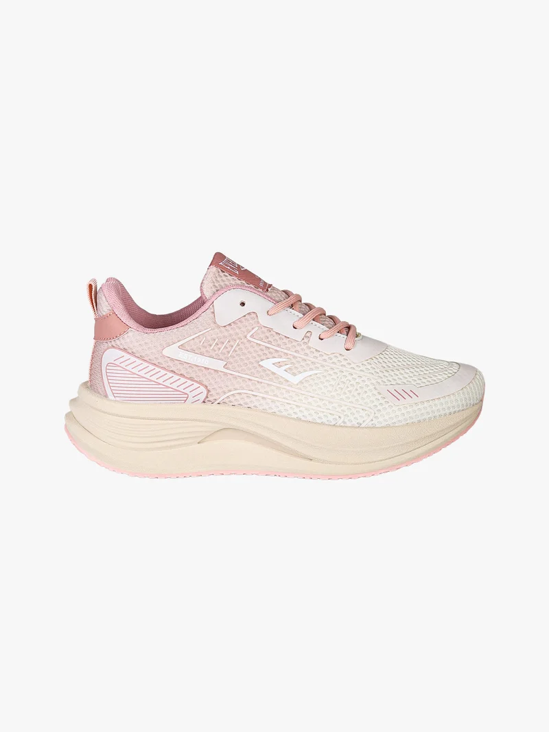 Sneakers sportive da donna in tessuto con suola alta - rosa