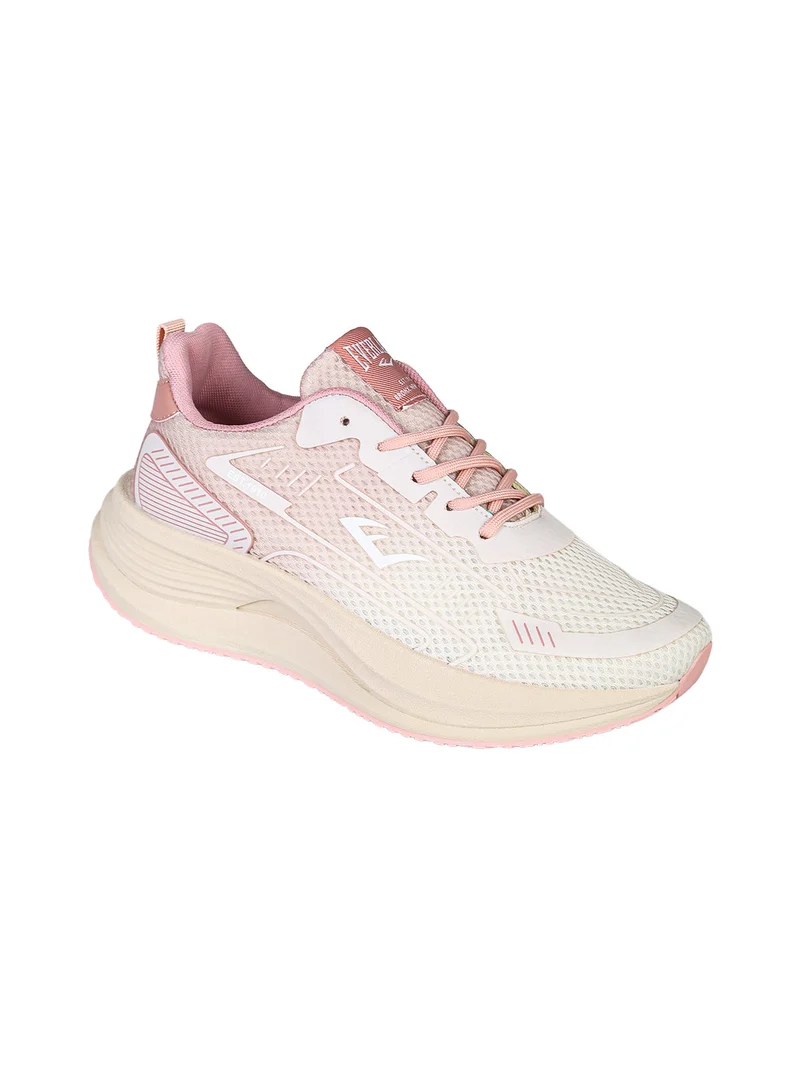 Sneakers sportive da donna in tessuto con suola alta - rosa