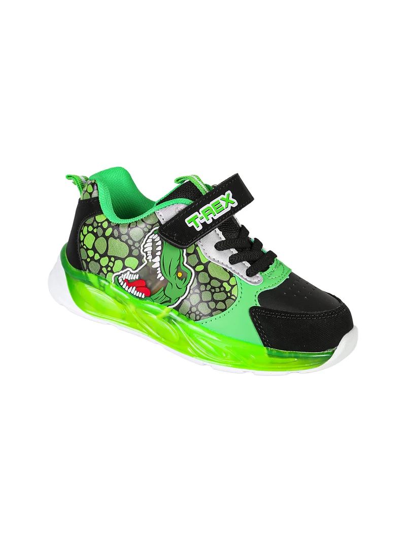 Sneakers da bambino con luci e chiusura a strappo - nero