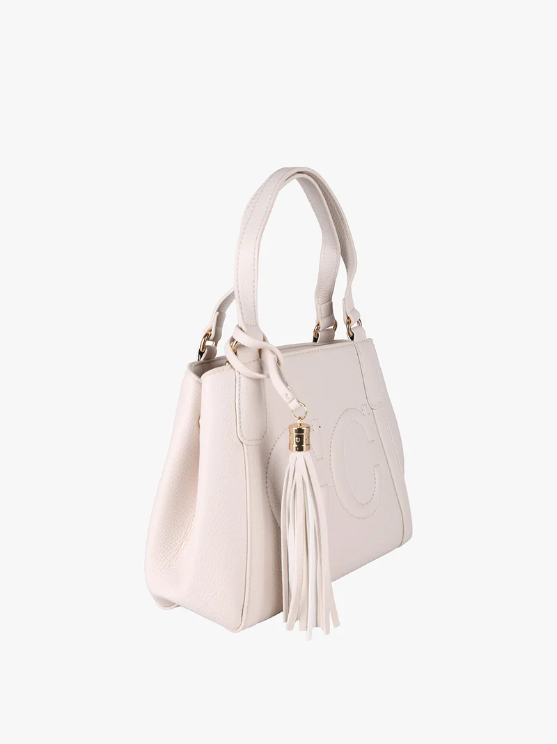 Borsa donna mini tote in ecopelle - beige