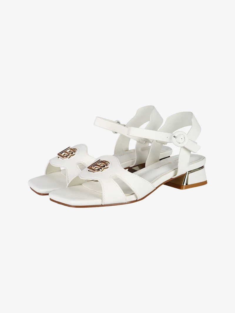 Sandali da donna con tacco basso - bianco