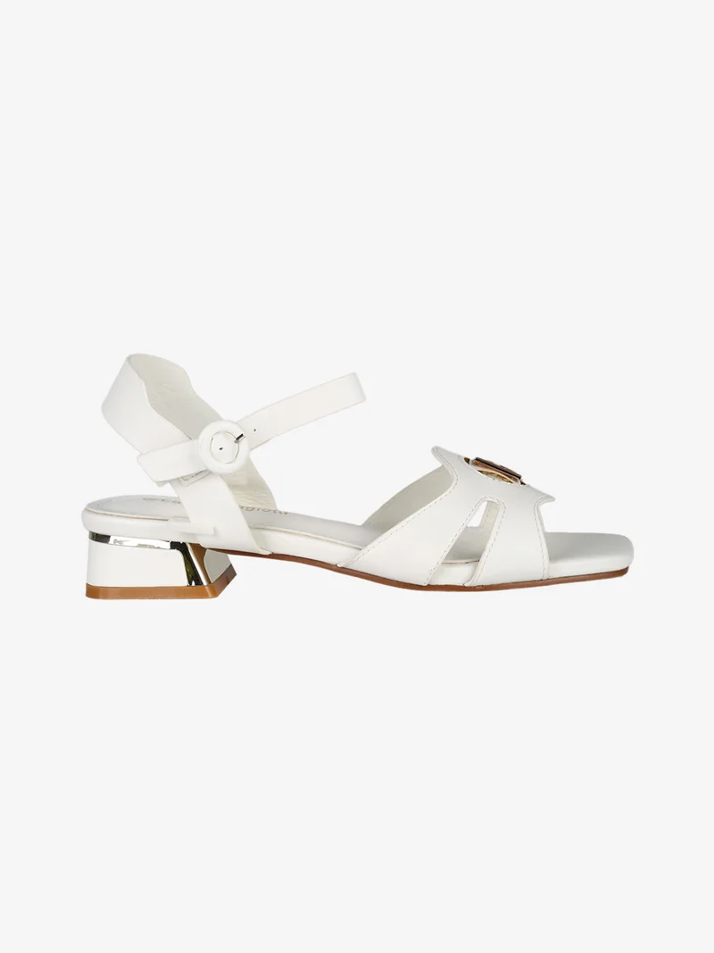 Sandali da donna con tacco basso - bianco