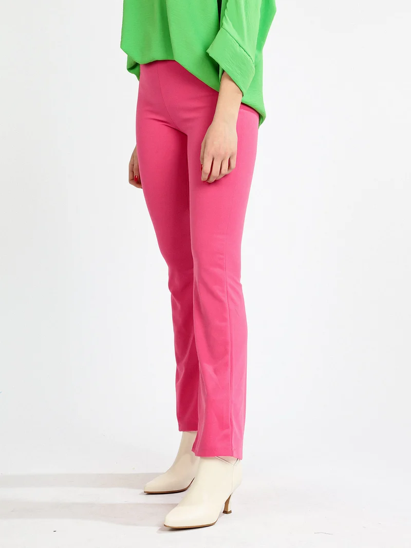 Pantaloni donna eleganti a zampa - fucsia