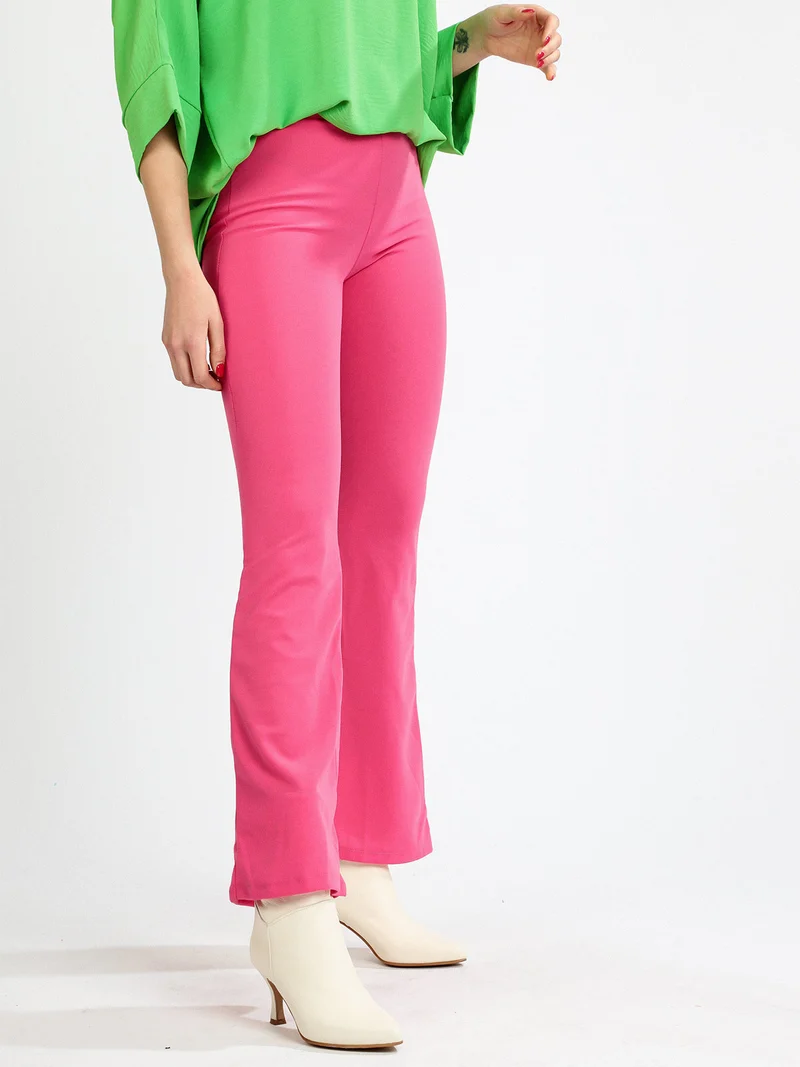 Pantaloni donna eleganti a zampa - fucsia