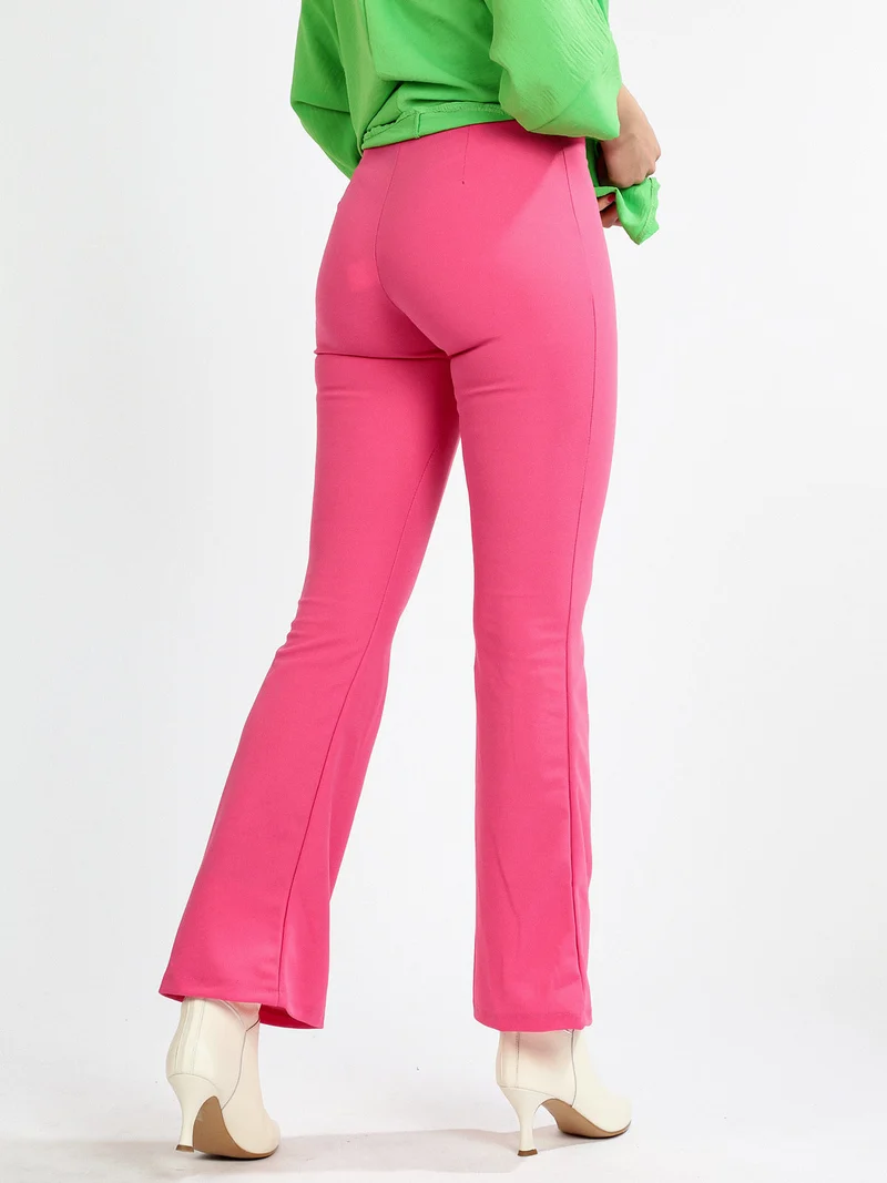 Pantaloni donna eleganti a zampa - fucsia