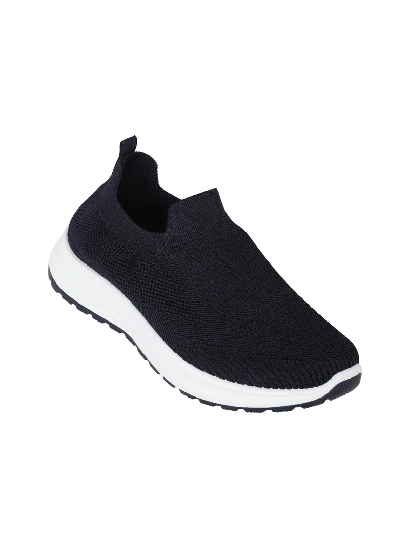 Scarpe slip on da uomo in maglia - blu scuro