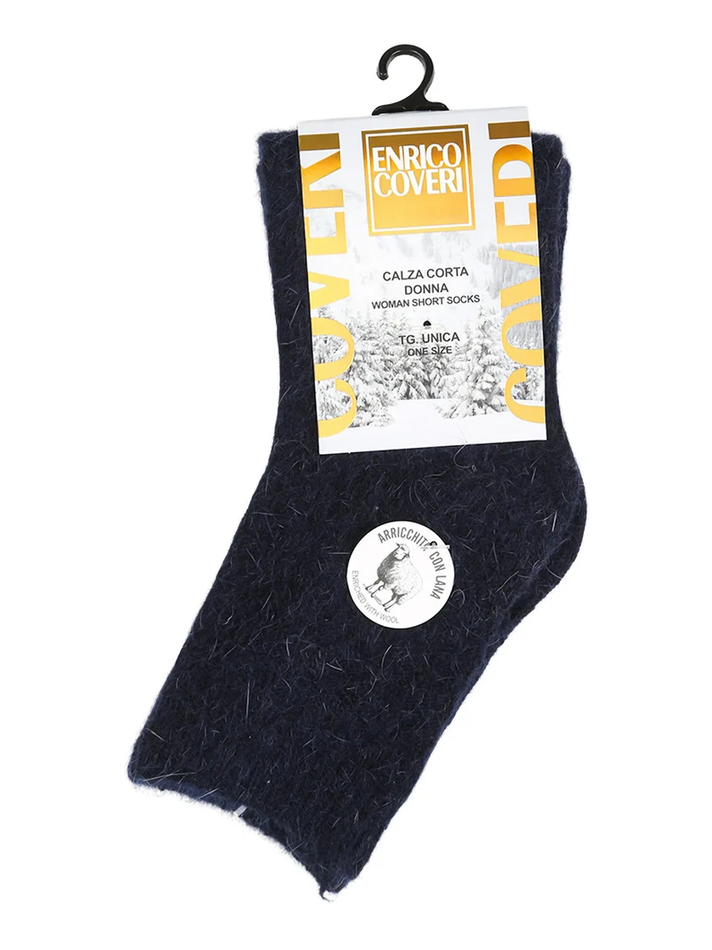 Calze corte donna in misto lana - blu scuro