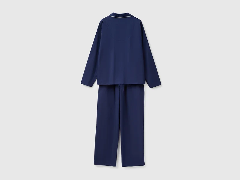 100% Baumwolle, langer, offener Pyjama