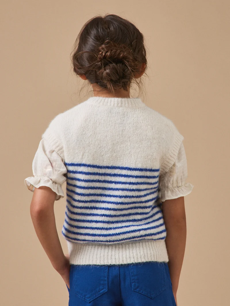 Mädchenpullover mit Streifen, ärmellos