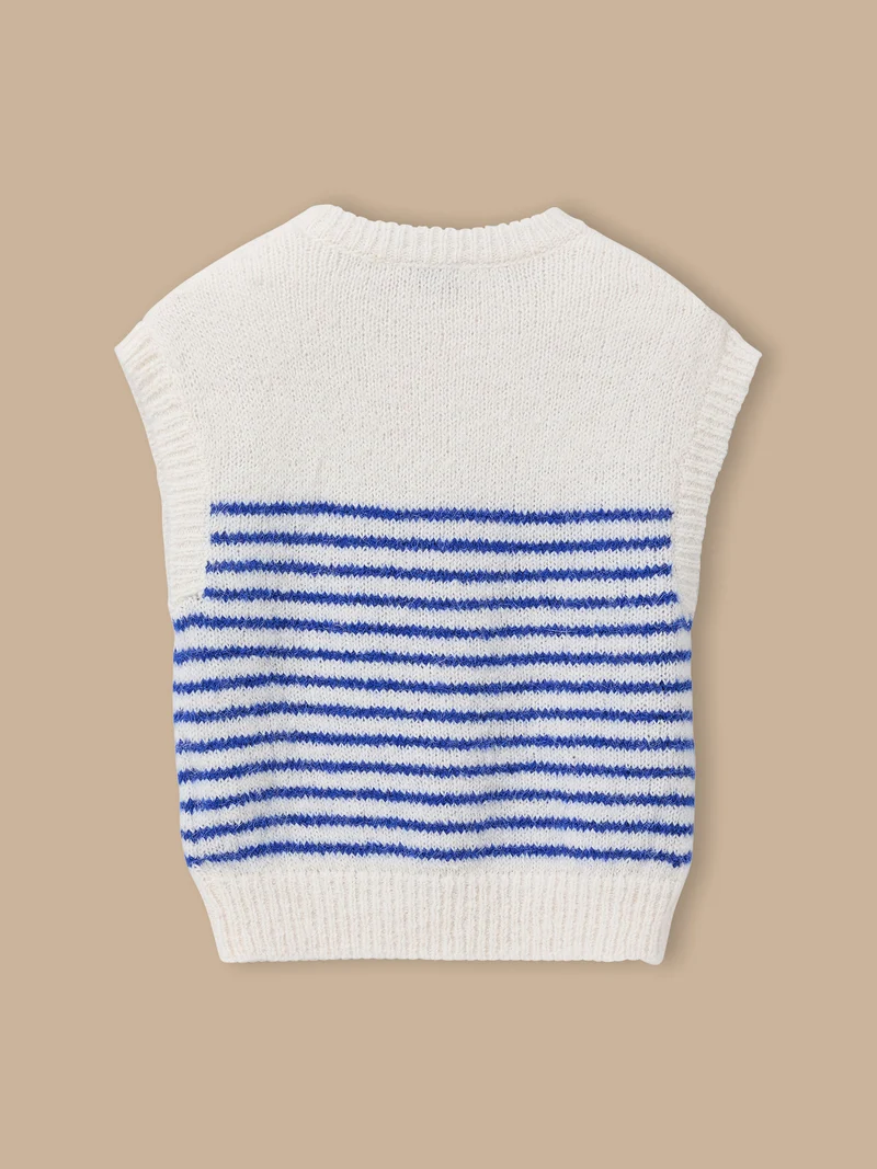 Mädchenpullover mit Streifen, ärmellos