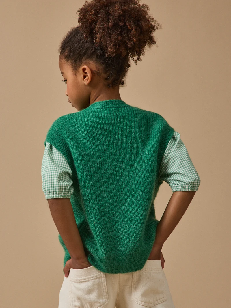 Mädchen-Cardigan aus Wolle und Mohair