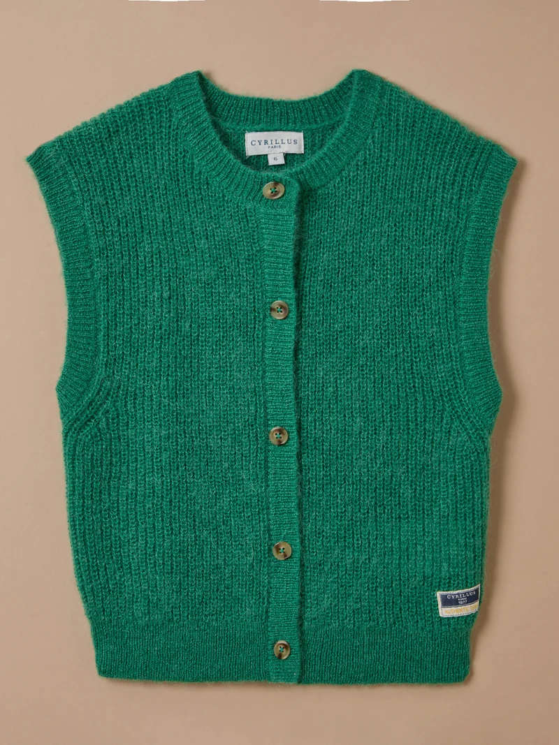 Mädchen-Cardigan aus Wolle und Mohair