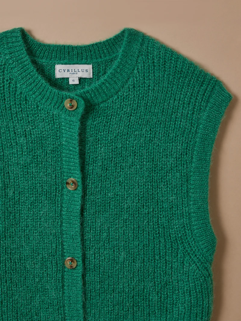 Mädchen-Cardigan aus Wolle und Mohair