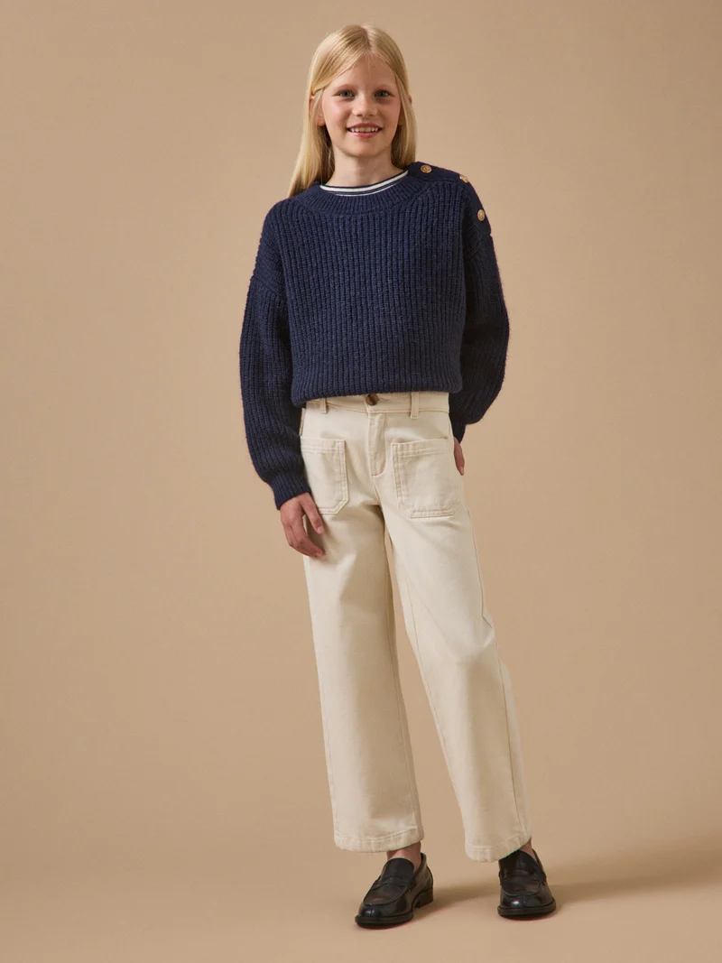 Mädchenhose, gerade geschnitten, aus Denim