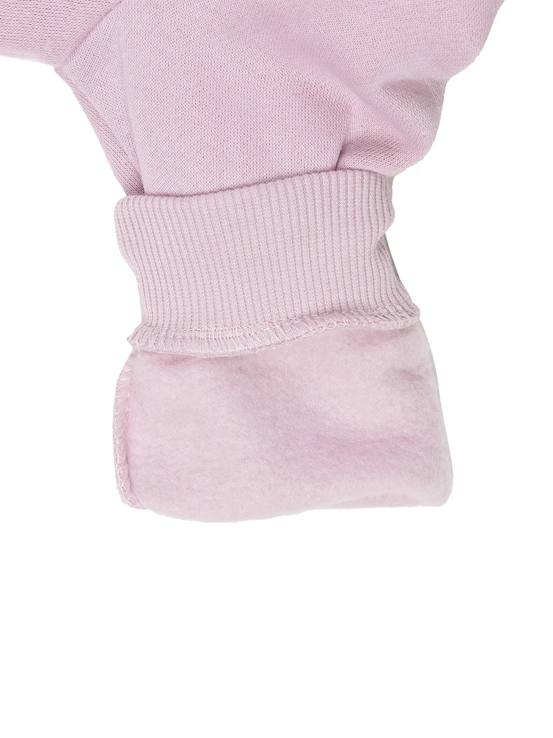 Completo tuta da neonata 3 pezzi con cappuccio e zip - rosa