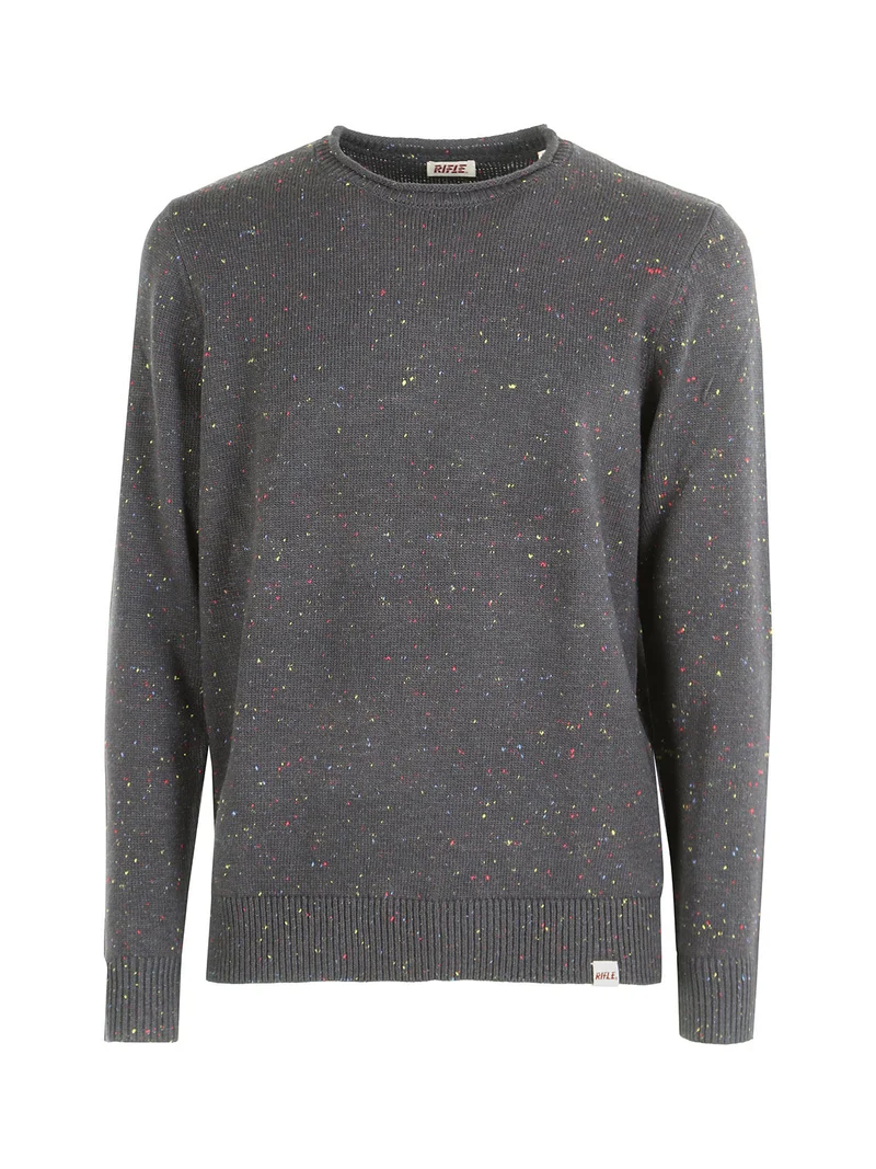 Maglione girocollo da uomo misto lana - nero