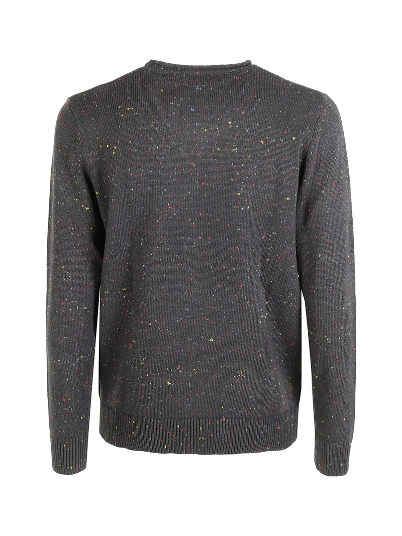 Maglione girocollo da uomo misto lana - nero
