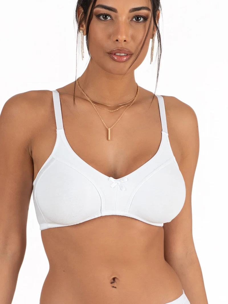Reggiseno sfoderato in cotone senza ferretto COPPA B - bianco