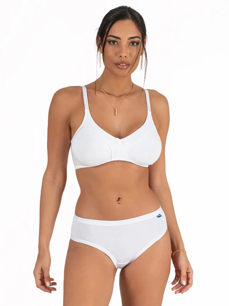 Reggiseno sfoderato in cotone senza ferretto COPPA B - bianco