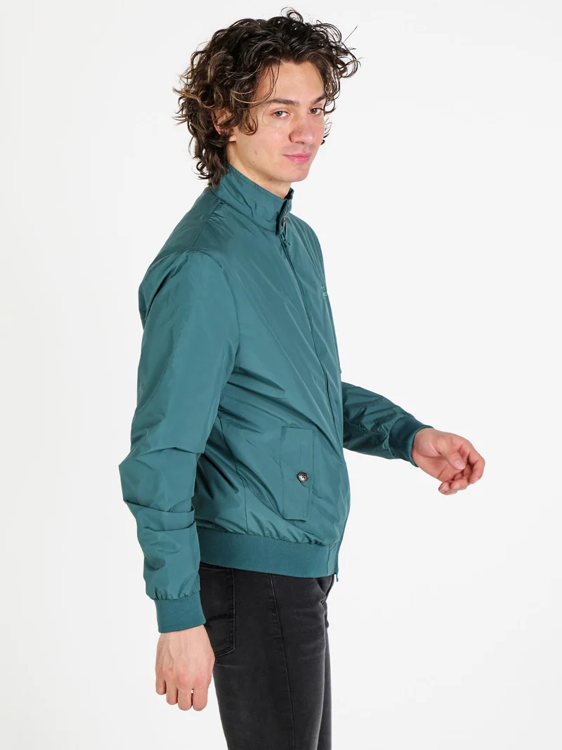 Giacca a vento leggera da uomo con zip - verde