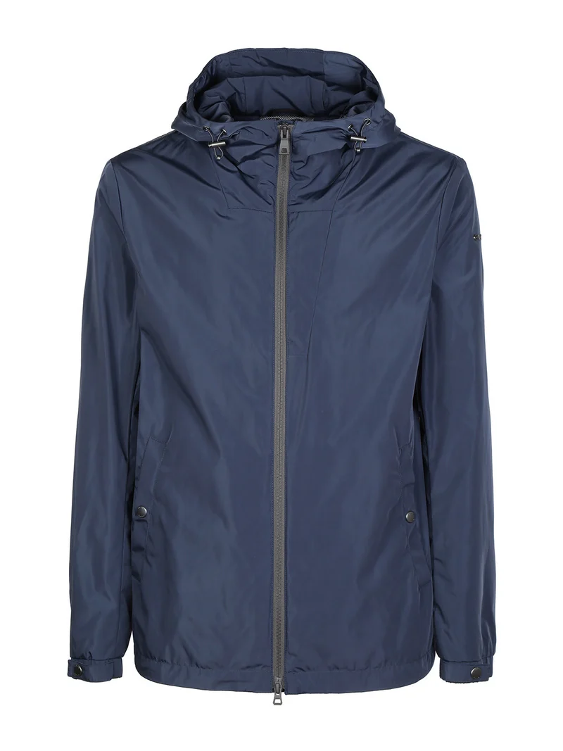F5241 Giacca leggera da uomo con cappuccio - blu scuro