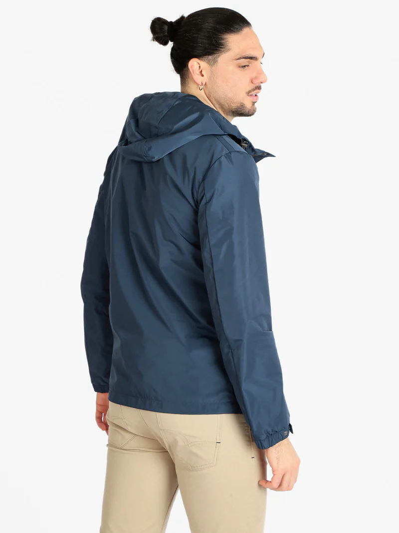 F5241 Giacca leggera da uomo con cappuccio - blu scuro