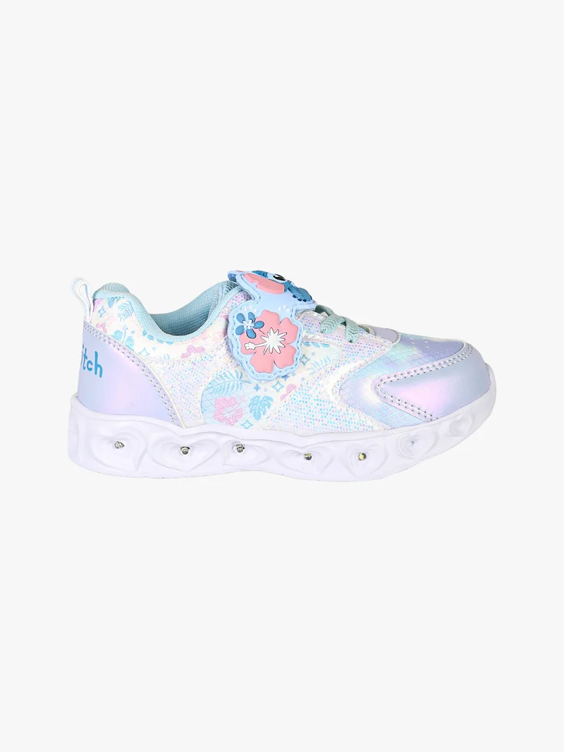 Stitch sneakers da bambina con strappo e luci - azzurro