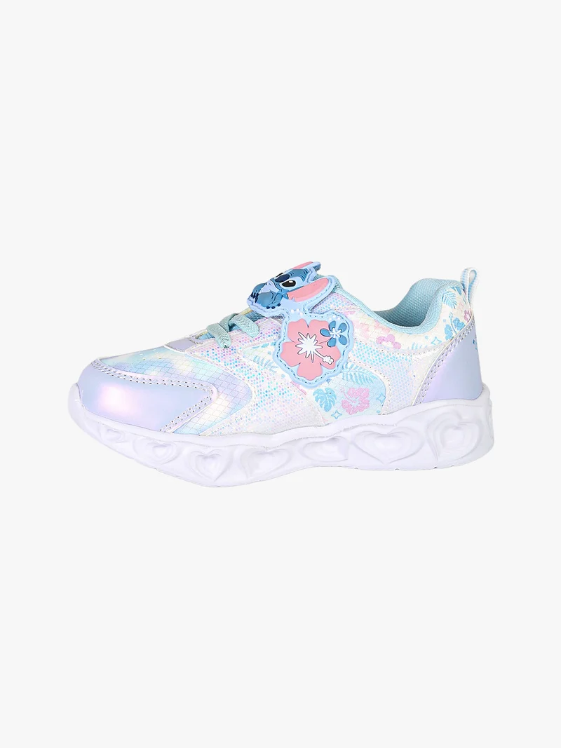 Stitch sneakers da bambina con strappo e luci - azzurro