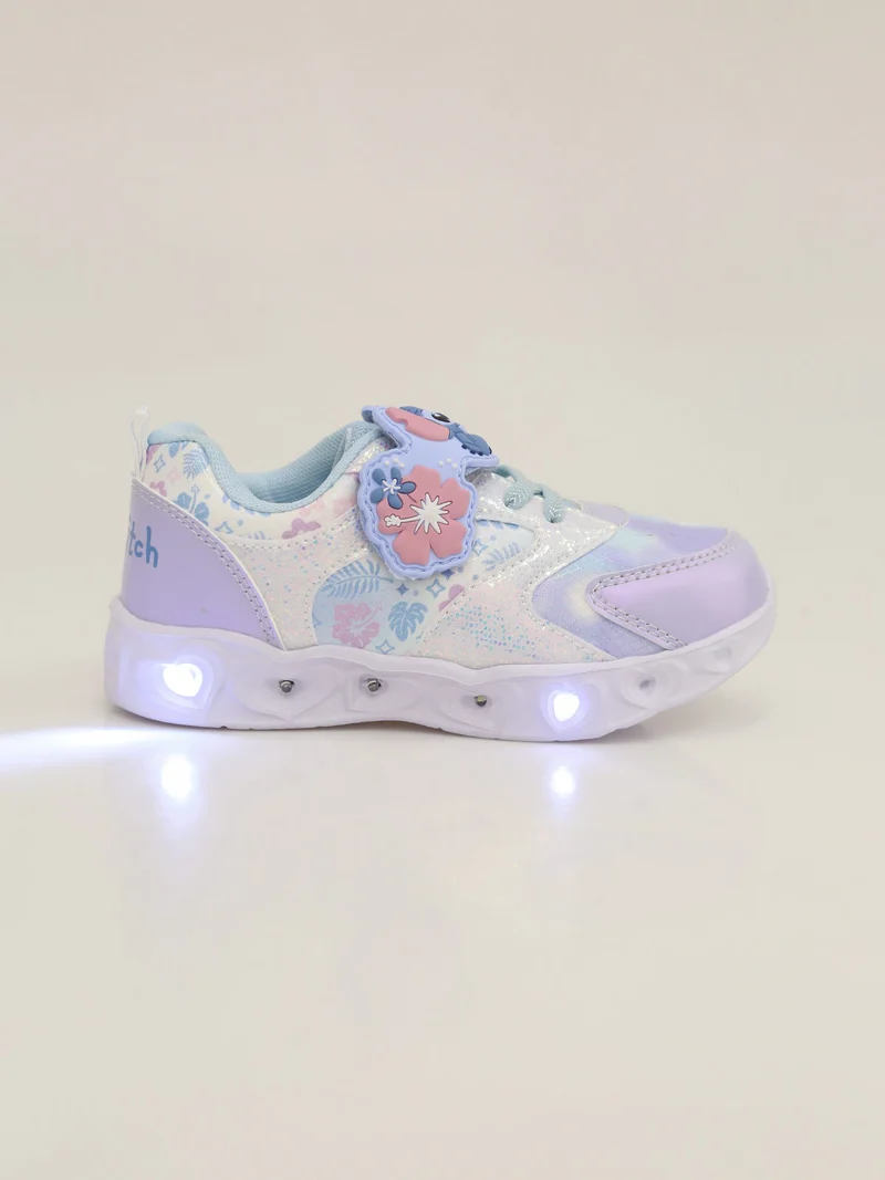 Stitch sneakers da bambina con strappo e luci - azzurro