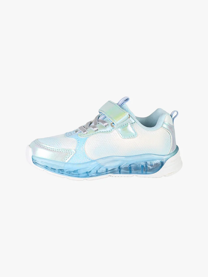 Sneakers da bambina con luci e patch Elsa - azzurro