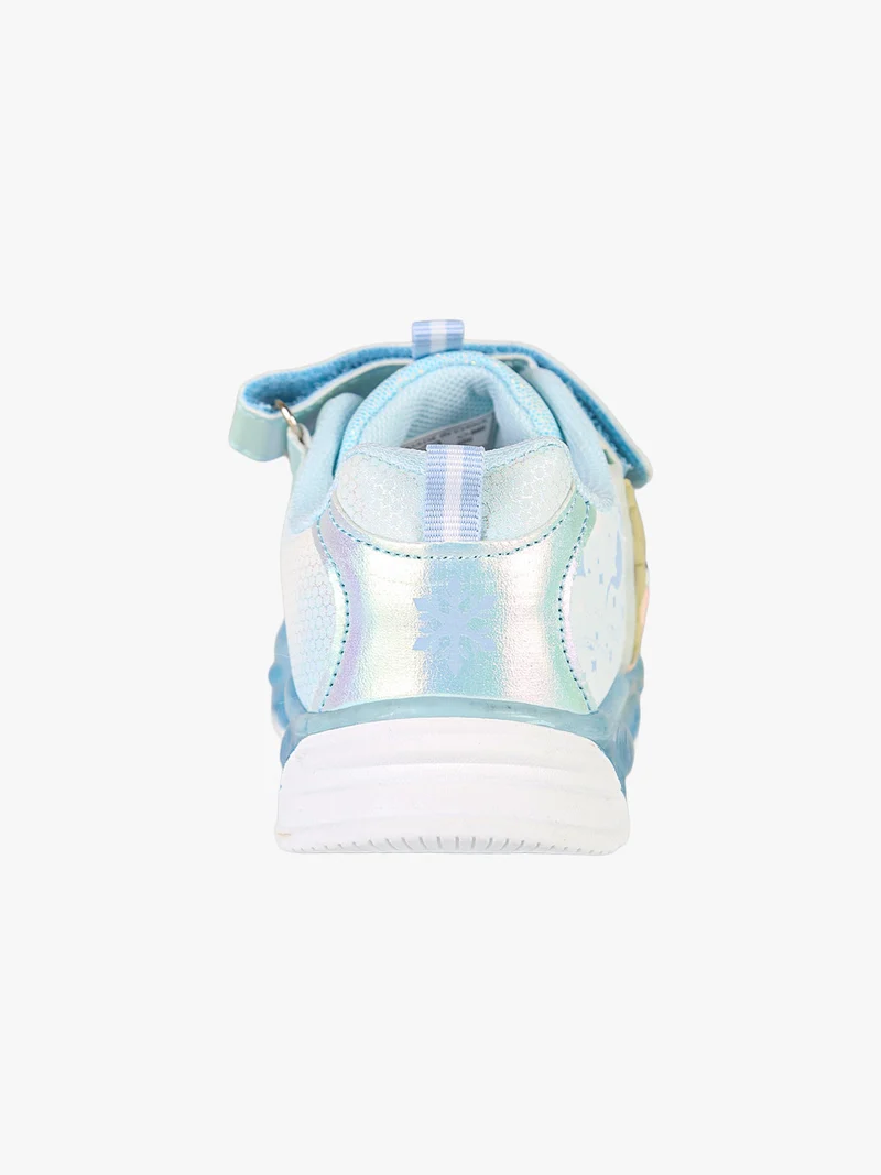 Sneakers da bambina con luci e patch Elsa - azzurro