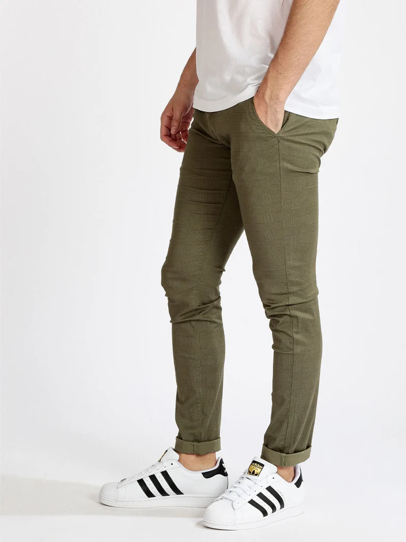 Pantaloni uomo slim fit in cotone - oliva