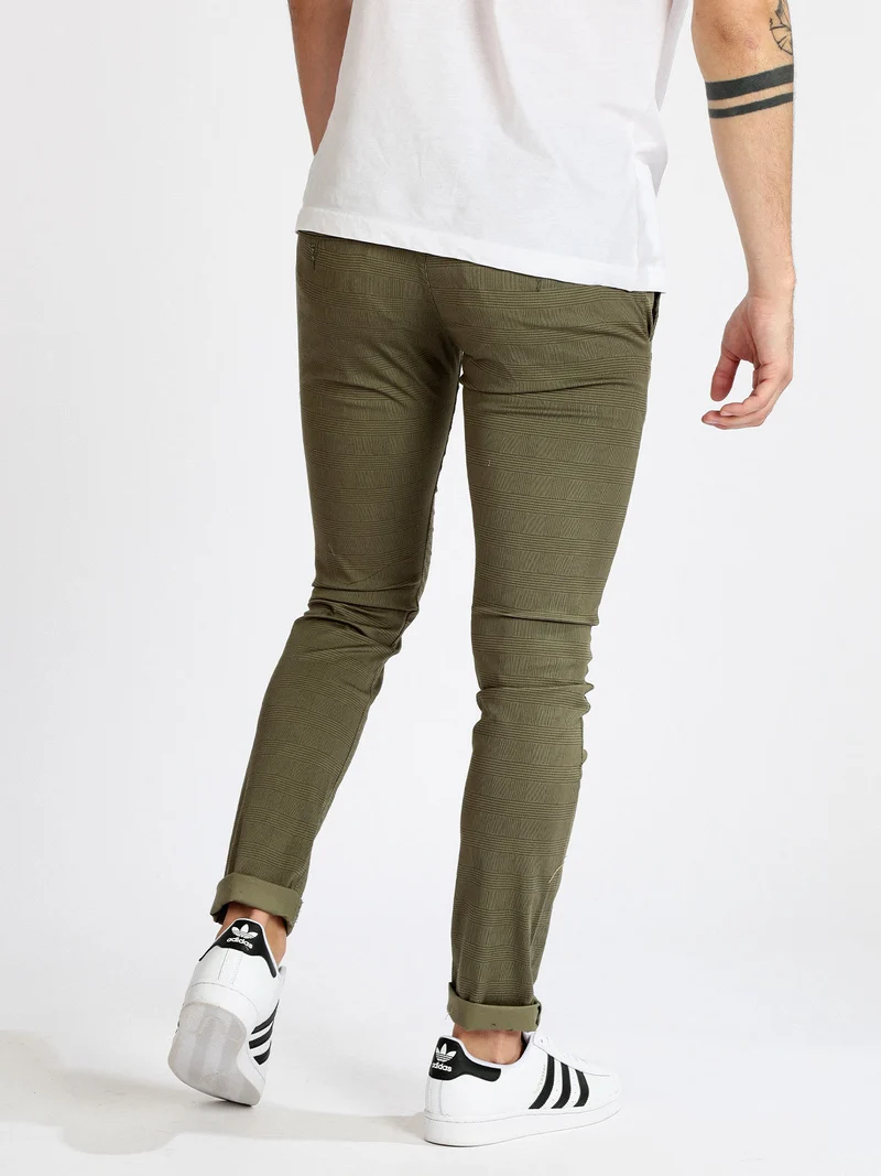 Pantaloni uomo slim fit in cotone - oliva