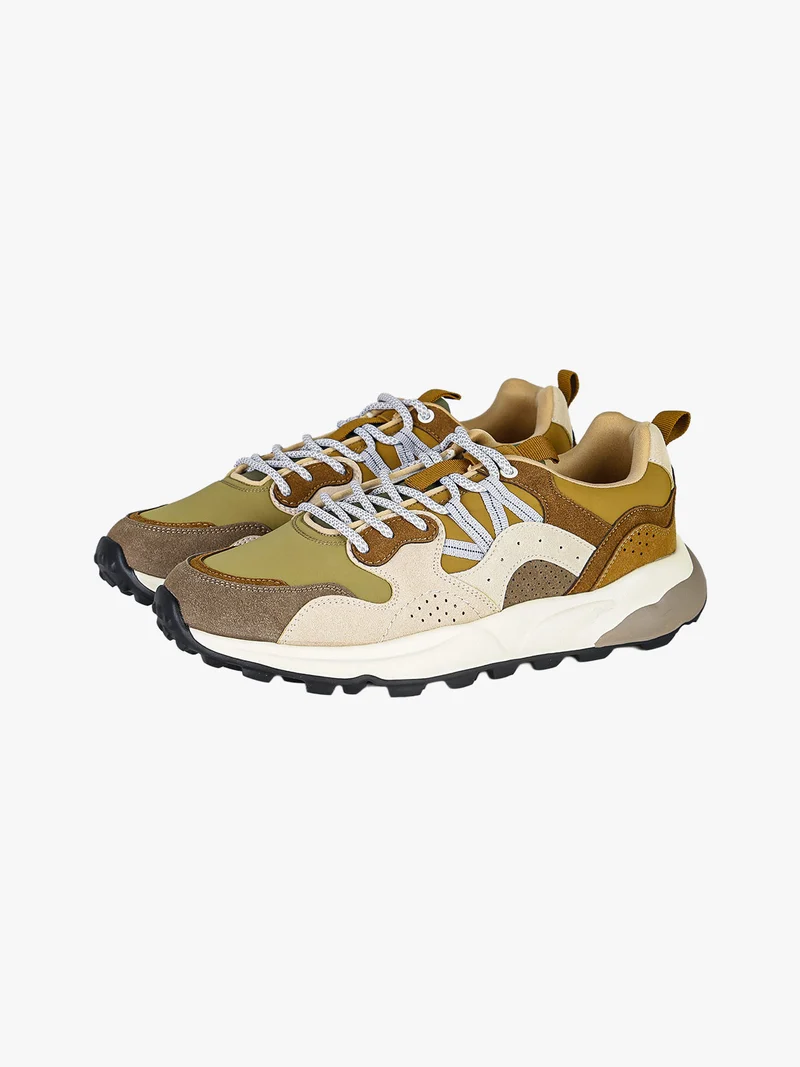 Sneakers stringate da uomo multicolore - taupe