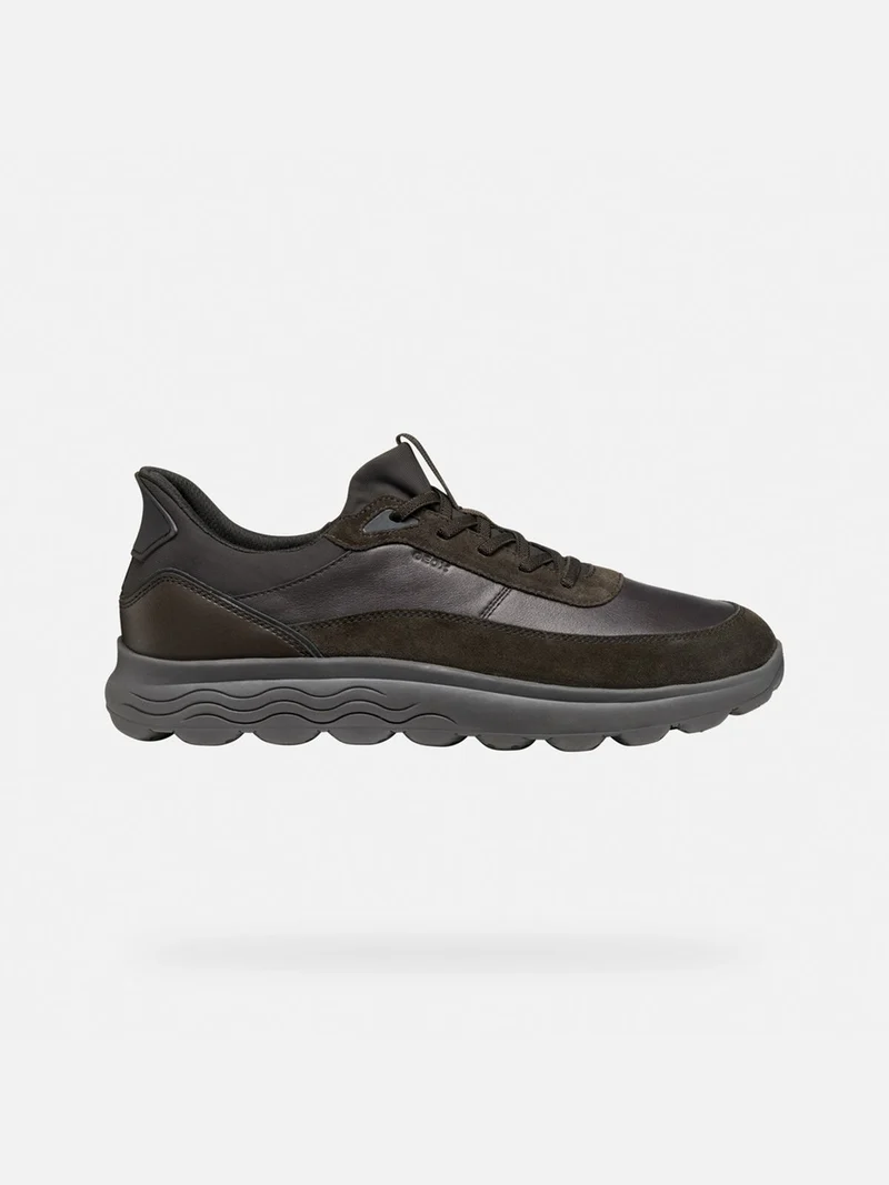 SPHERICA PLUS Sneakers slip in da uomo con dettagli in pelle - moro