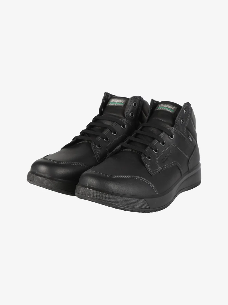 Sneakers alte in pelle da uomo - nero