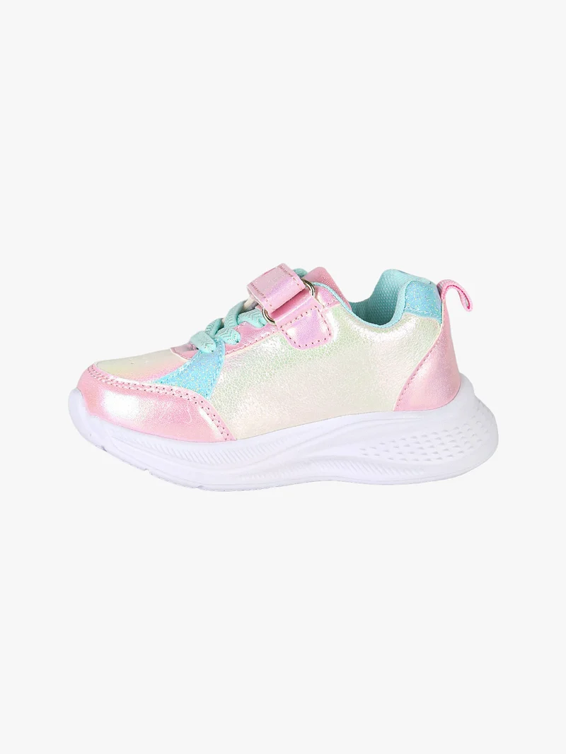 Stitch sneakers da bambina con luci e chiusura a strappo - rosa
