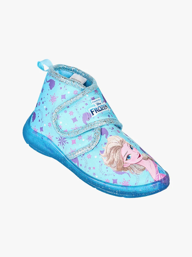 Pantofole alte da bambina Elsa con chiusura a strappo - azzurro