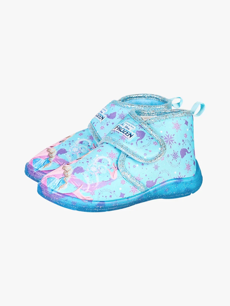 Pantofole alte da bambina Elsa con chiusura a strappo - azzurro