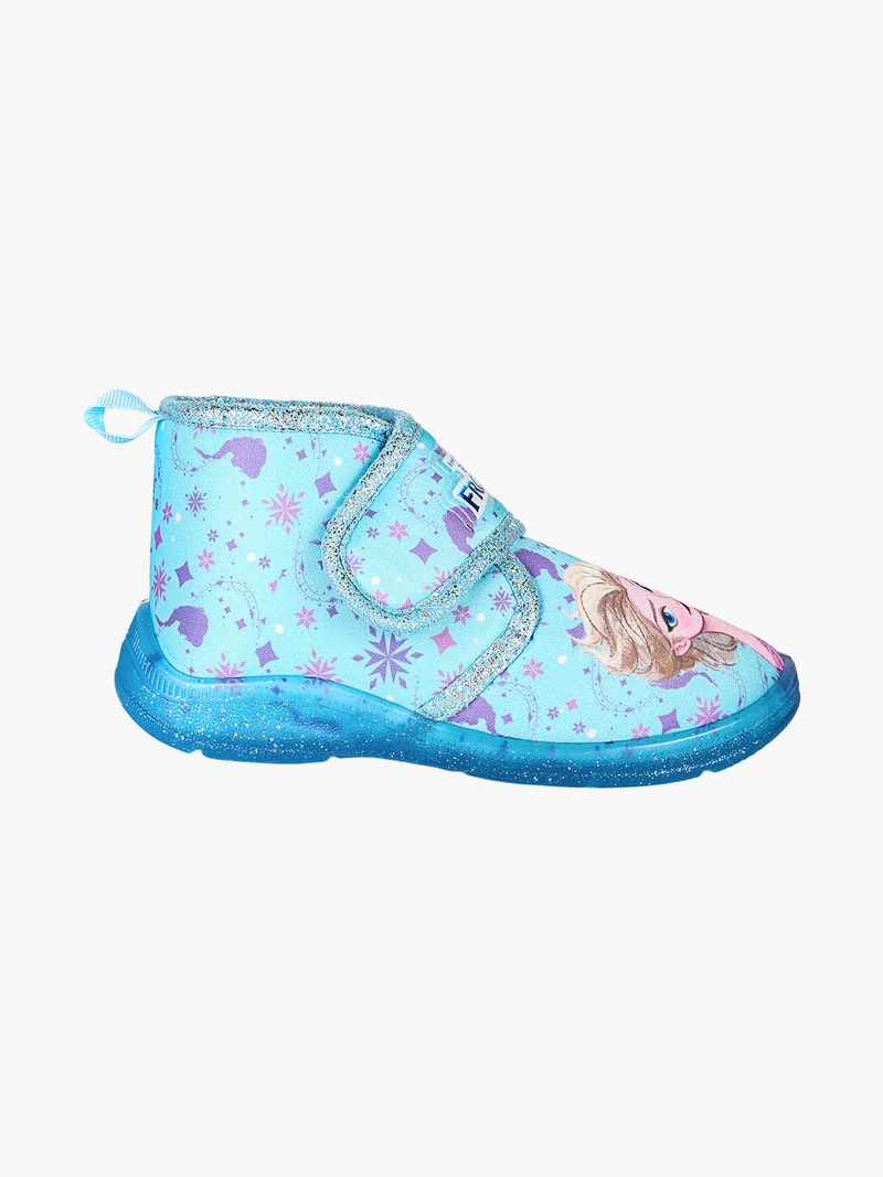 Pantofole alte da bambina Elsa con chiusura a strappo - azzurro