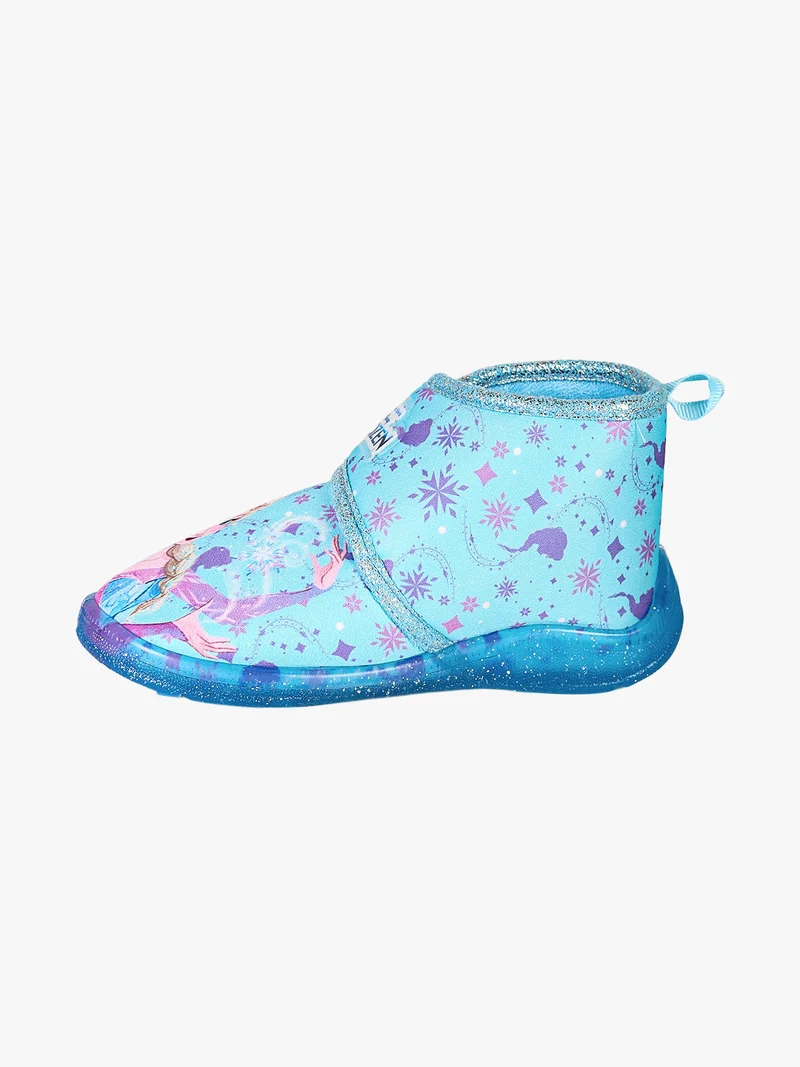 Pantofole alte da bambina Elsa con chiusura a strappo - azzurro